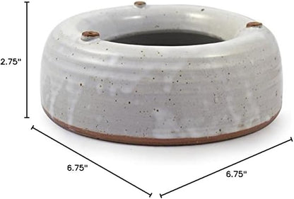 American Made Splash-Reducing Stoneware Pottery Water Bowl (Small 24-oz) | For Cats, Small Pets, and Small Dogs