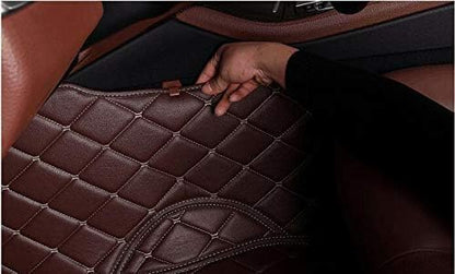 Custom Text + Image Car Mats, One-of-a-Kind Personalized Leather Floor Liners, All-Weather Full Set for Sedan SUV Truck Van(Purple)