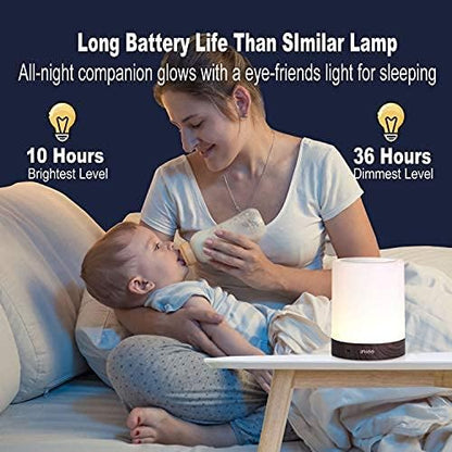 Bedside Lamp, Touch Lamp for Bedrooms, Table Lamp with Dimmable Warm Light, Rechargeable Portable Touch Sensor LED Color Changing RGB Night Light, Best Gifts for Baby, Teens, Kids Adults