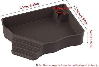 Flushbay Reptile Water Feeder Automatic Water Dispenser with Ramp Extra Large Reptile Bathing Pool for Gecko, Snake, Turtle, Bearded Dragon, Lizard Bath Aquarium Ornament (with Bottle)