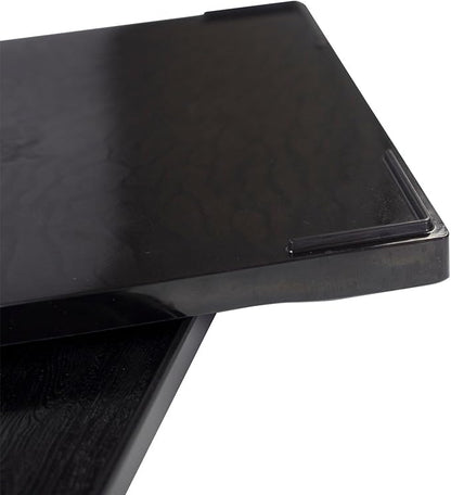OMEM Reptile Bowl Large Food and Water Dish Enough Space Also Fit for Bath Simulated Wood Grain Surface (L, Black)