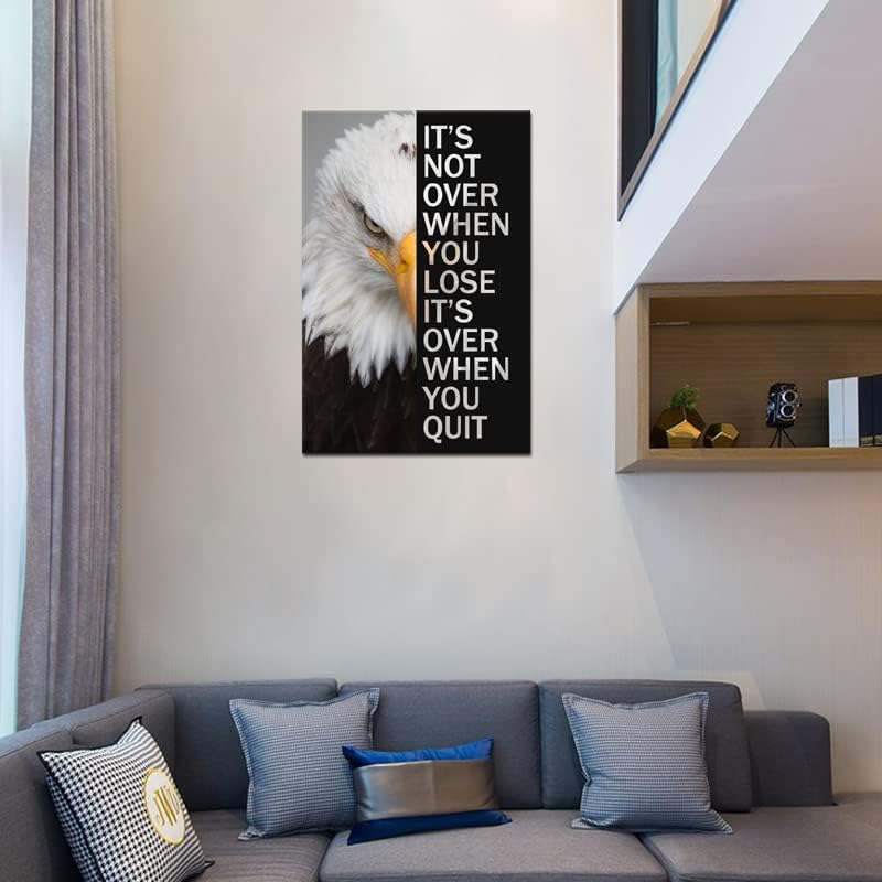 Eagle Inspirational Canvas Wall Art Animal Motivational Print Poster Animal Picture Painting Modern Affirmative Inspiring Artwork for Home Living Room Office Decor Ready to Hang [24''W x 36''H]