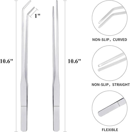 Reptile Growth Reptile Bowl Set Includes Reptile Food Dish,Reptile Water Dish,Reptile Feeding Tongs,Long Tweezers for Terrarium,for Leopard Gecko,Frog,Bearded Dragon,Snake,Tortoise,Hermit Crab