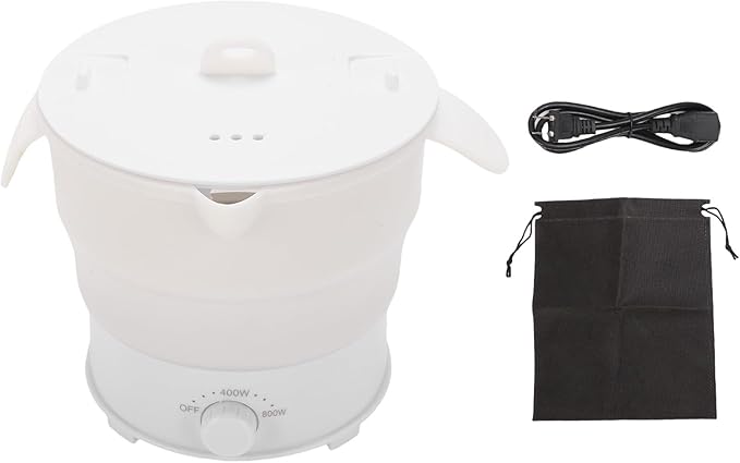 Asixxsix Foldable Electric Cooker, 800W 1.2L Mini Portable Travel Hot Pot