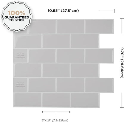 SMART TILES Peel and Stick Backsplash- 10 Sheets of 10.95" x 9.70"