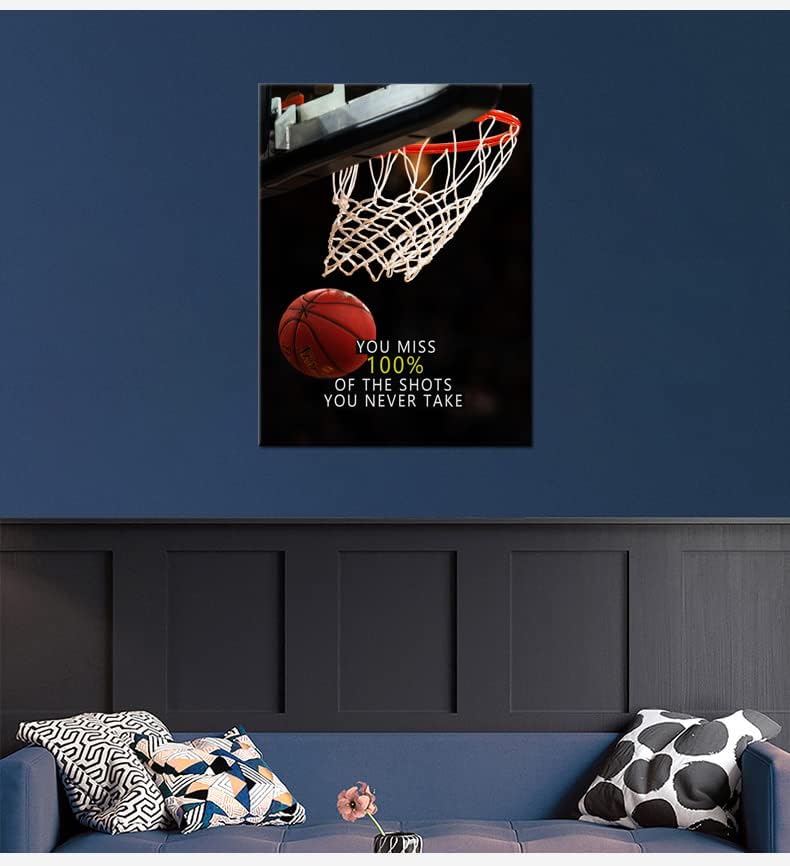 Inspirational Canvas Wall Art Motivational Sports Star Quotes Positive Affirmation Poster Decor Print Modern Inspiring Picture Painting Framed Artwork for Office Home Wall Decor[30''W X 40''H]