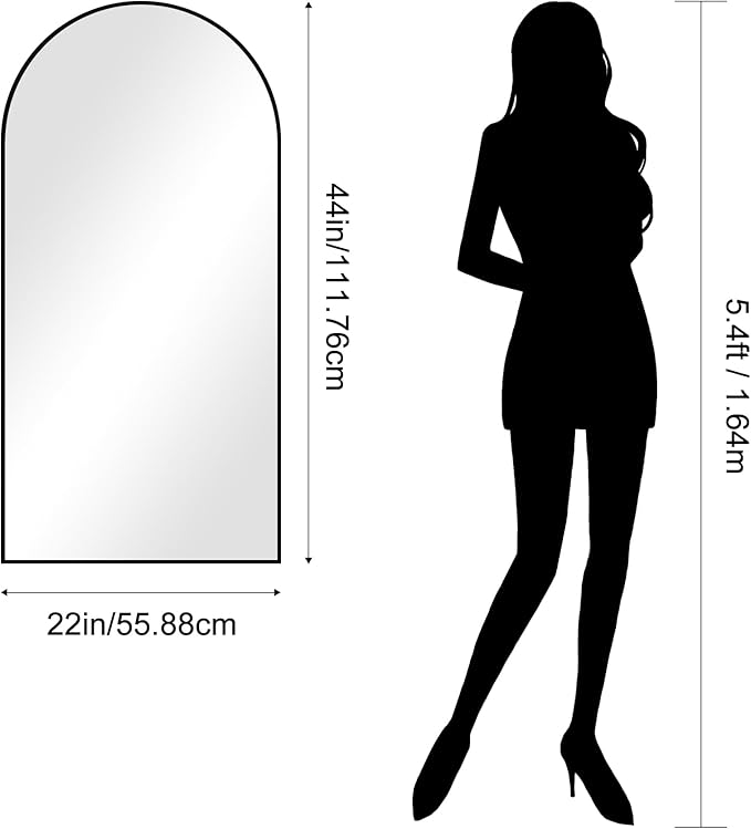 CIRCUMI Arched Wall Mirror, Metal Frame, Large Size