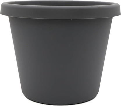 The HC Companies Prima Round Plastic Plant Pot w/Rolled Rim - Lightweight & UV Resistant Flower Pot for Herbs & More - Outdoor & Indoor Plant Pots w/Drainage (20 inch, Warm Gray, Pack of 1)