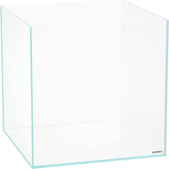 LANDEN 36C 11.5 Gallon Cube Rimless Low Iron Aquarium Tank,W14.2×D14.2×H14.2 in(36x36x36cm) 5mm Thickness with Nano Foam Leveling Mat Included