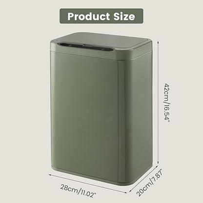 ELPHECO Stainless Steel Office Trash Can Motion Sensor Garbage Can Touchless