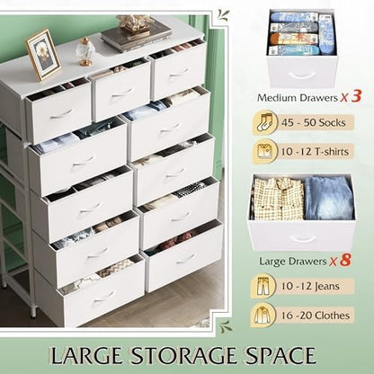 WLIVE Tall Dresser for Bedroom, Fabric Dressers Storage Tower, Dresser & Chest