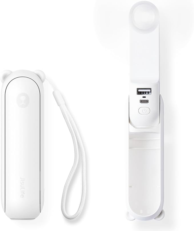 JISULIFE Handheld Mini Fan, 3 IN 1 USB Rechargeable Portable Fan