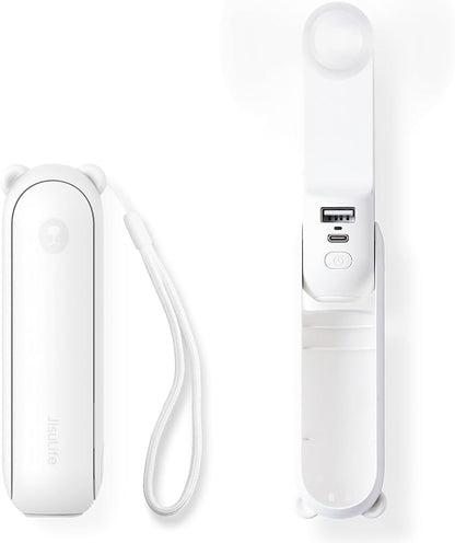 JISULIFE Handheld Mini Fan, 3 IN 1 USB Rechargeable Portable Fan