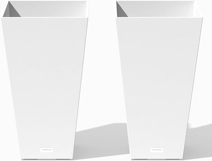 Veradek V-Resin Indoor/Outdoor Taper Planter, 2-Pack (24 inch, White)