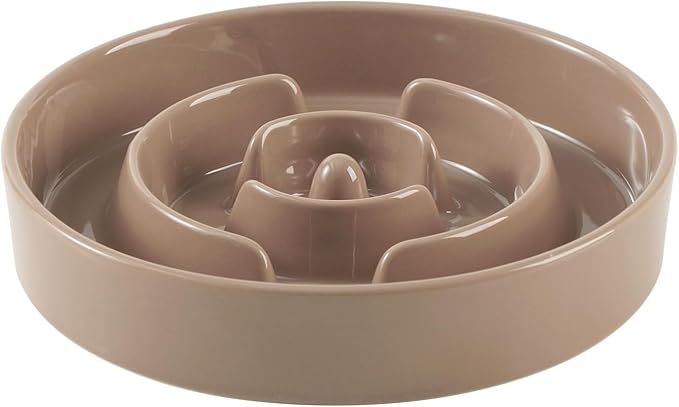 Ceramic 1.2 Cup Slow Feeder Dog Bowl