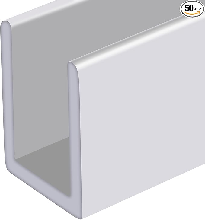 Brixwell SDCD38W-CCP72-XCP50 White 3/8" Fixed Panel Shower Door Deep U-Channel