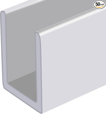 Brixwell SDCD38W-CCP72-XCP50 White 3/8" Fixed Panel Shower Door Deep U-Channel