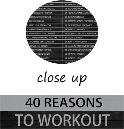 Motivational Canvas Painting Wall Art Success Quote Wall Art 40 Reasons to Workout Inspirational Poster Positive Artwork Prints Picture Modern Home Wall Decor Gym Office Framed[18" W x 24" H]