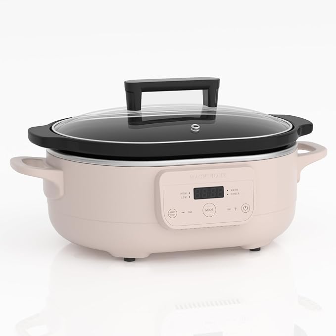 MAGNIFIQUE 6 Quart Programmable Slow Cooker Removable Healthy Nonstick Pot