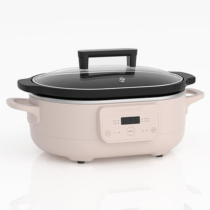 MAGNIFIQUE 6 Quart Programmable Slow Cooker Removable Healthy Nonstick Pot