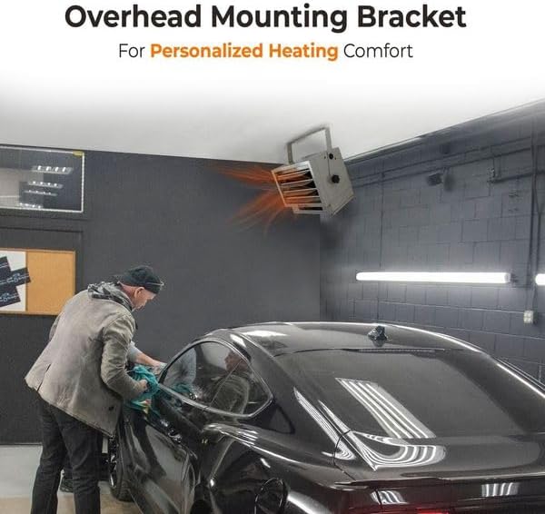 Comfort Zone Hard-Wired Ceiling Mount Garage Electric Space Heater, Fan-Forced