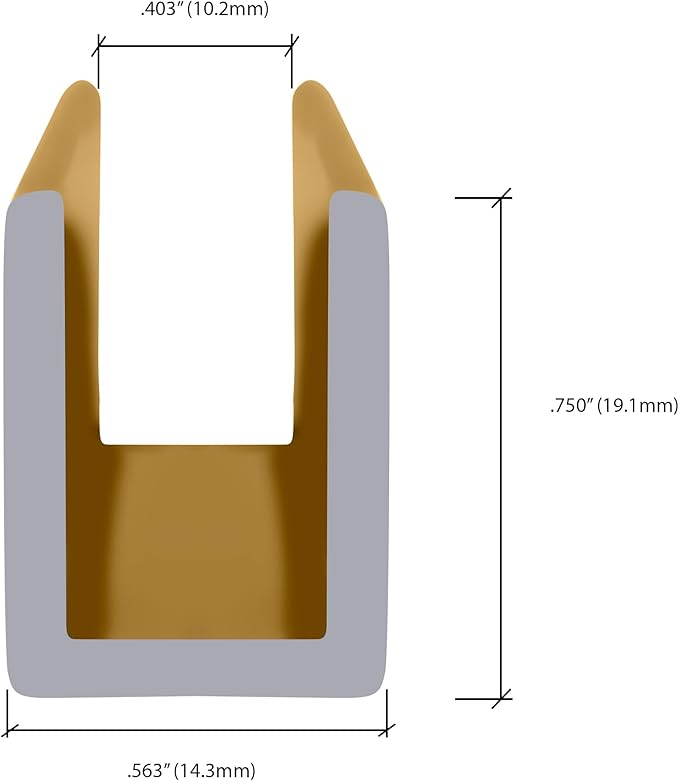 Brixwell SDCD38BGA-R2 Brite Gold Anodized 3/8" Fixed Panel Shower Door Deep