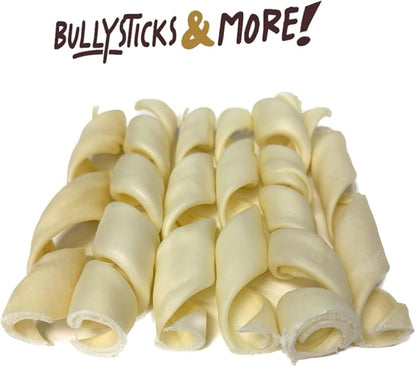 BULLYSTICKS & MORE 6 Inch Beef Cheek Springs for Dogs (10 Count) - Bully Springs Dog Chews - No Hide Bones