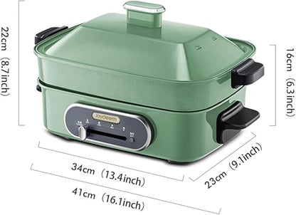Joydeem 3-in-1 Electric Hot Pot, Non-stick Ceramic Oil Coating, UL Listed