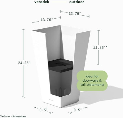 Veradek V-Resin Indoor/Outdoor Taper Planter (24 inch, White)