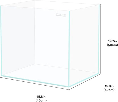 LYPHARD AQUARIUMS 21 Gallon Rimless Aquarium Tall Tank, Ultra Clear Low Iron Big Fish Tank, L15.8×W15.8×H19.7 Glass Thickness 6mm with EVA Foam Leveling Mat