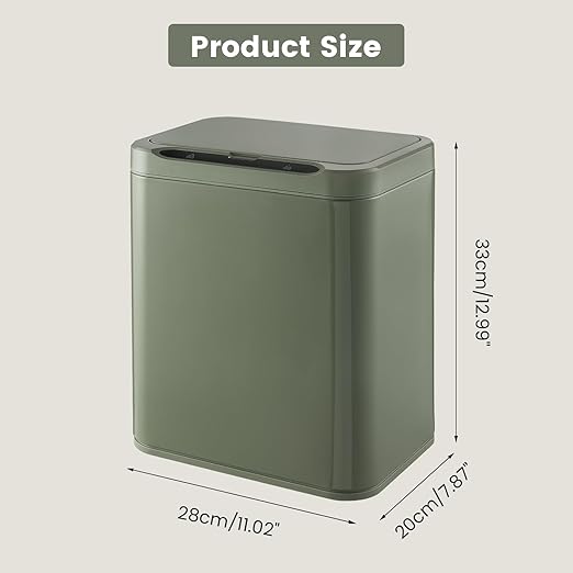 ELPHECO Stainless Steel Office Trash Can Motion Sensor Garbage Can Touchless