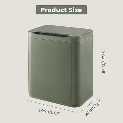 ELPHECO Stainless Steel Office Trash Can Motion Sensor Garbage Can Touchless