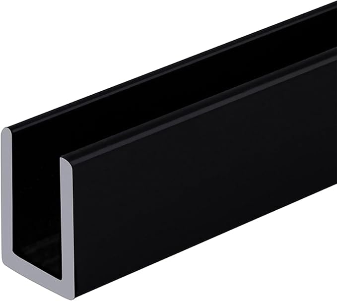 Brixwell SDCD38MBL-CCP23-XCP50 Matte Black 3/8" Fixed Panel Shower Door Deep