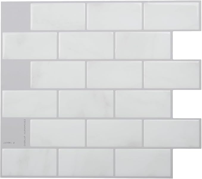 SMART TILES Peel and Stick Backsplash- 10 Sheets of 10.95" x 9.70"