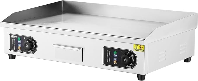 VEVOR Commercial Electric Griddle, 2800W Countertop Flat Top Grill, 122℉-572 ℉