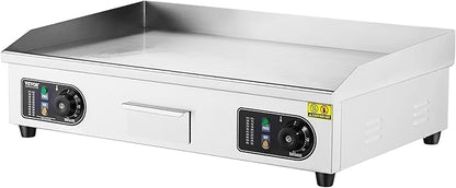 VEVOR Commercial Electric Griddle, 2800W Countertop Flat Top Grill, 122℉-572 ℉