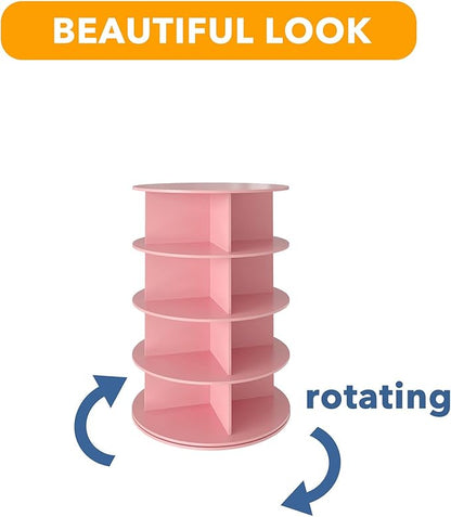 SpaceAid 4 Tier Rotating Shoe Rack Tower, Spinning Shoe Display Lazy Susan