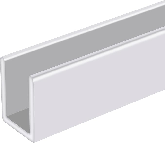 Brixwell SDCD38W-CCP72-XCP10 White 3/8" Fixed Panel Shower Door Deep U-Channel
