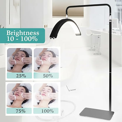 Hi_friend 28 inch Half Moon Lamp, Portable Esthetician Lash Light for Lash Tech, Bright Eyelash Extension Arched LED Floor Light, Lashing Lamp for Beauty, Skincare, Lashes