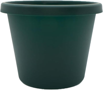 The HC Companies Prima Round Plastic Plant Pot w/Rolled Rim - Lightweight & UV Resistant Flower Pot for Herbs & More - Outdoor & Indoor Plant Pots w/Drainage (10 inch, Evergreen, Pack of 1)