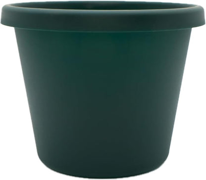 The HC Companies Prima Round Plastic Plant Pot w/Rolled Rim - Lightweight & UV Resistant Flower Pot for Herbs & More - Outdoor & Indoor Plant Pots w/Drainage (14 inch, Evergreen, Pack of 1)