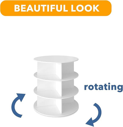 SpaceAid 3 Tier Rotating Shoe Rack Tower, Spinning Shoe Display Lazy Susan