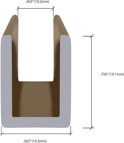 Brixwell SDCD38BBRZ-CCP24-XCP5 Brushed Bronze 3/8" Fixed Panel Shower Door Deep