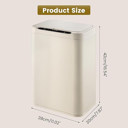 ELPHECO Stainless Steel Office Trash Can Motion Sensor Garbage Can Touchless
