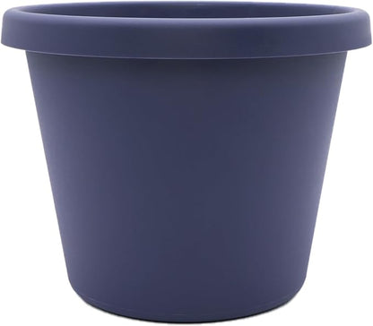The HC Companies Prima Round Plastic Plant Pot w/Rolled Rim - Lightweight & UV Resistant Flower Pot for Herbs & More - Outdoor & Indoor Plant Pots w/Drainage (10 inch, Twilight Blue, Pack of 1)