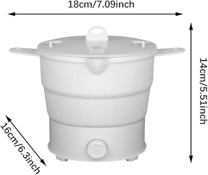 Asixxsix Foldable Electric Cooker, 800W 1.2L Mini Portable Travel Hot Pot