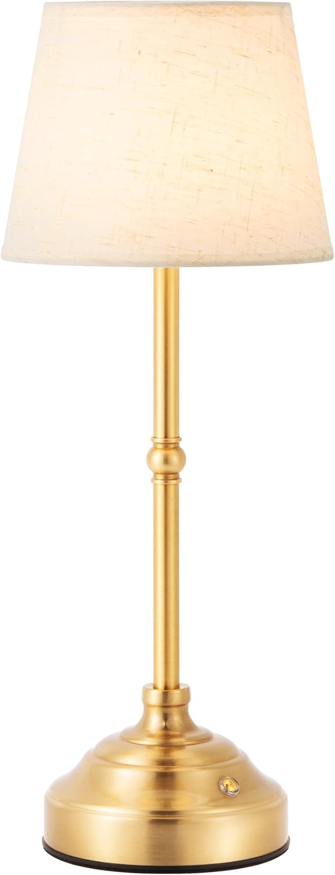 Cordless Table Lamp, Rechargeable Desk Lamp with Fabric Shade, 5400mAH Battery Operated 3 Color Stepless Dimming, Portable Touch Bedside Lamp Home Decor for Dining, Counter (Brushed Gold)
