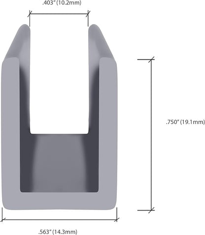 Brixwell SDCD3812BA-CCP18-XCP50 Brite Anodized Frameless Shower Door Aluminum