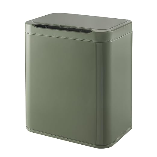 ELPHECO Stainless Steel Office Trash Can Motion Sensor Garbage Can Touchless