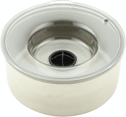 Stainless Steel Dripless Water Bowl with Tritan Plastic Lid, Holds 1 Gal, Reduces Spills & Trails Up to 85%+, Water Bowl for Medium Breed Dogs (21-50 lbs), The Original Slobber Stopper